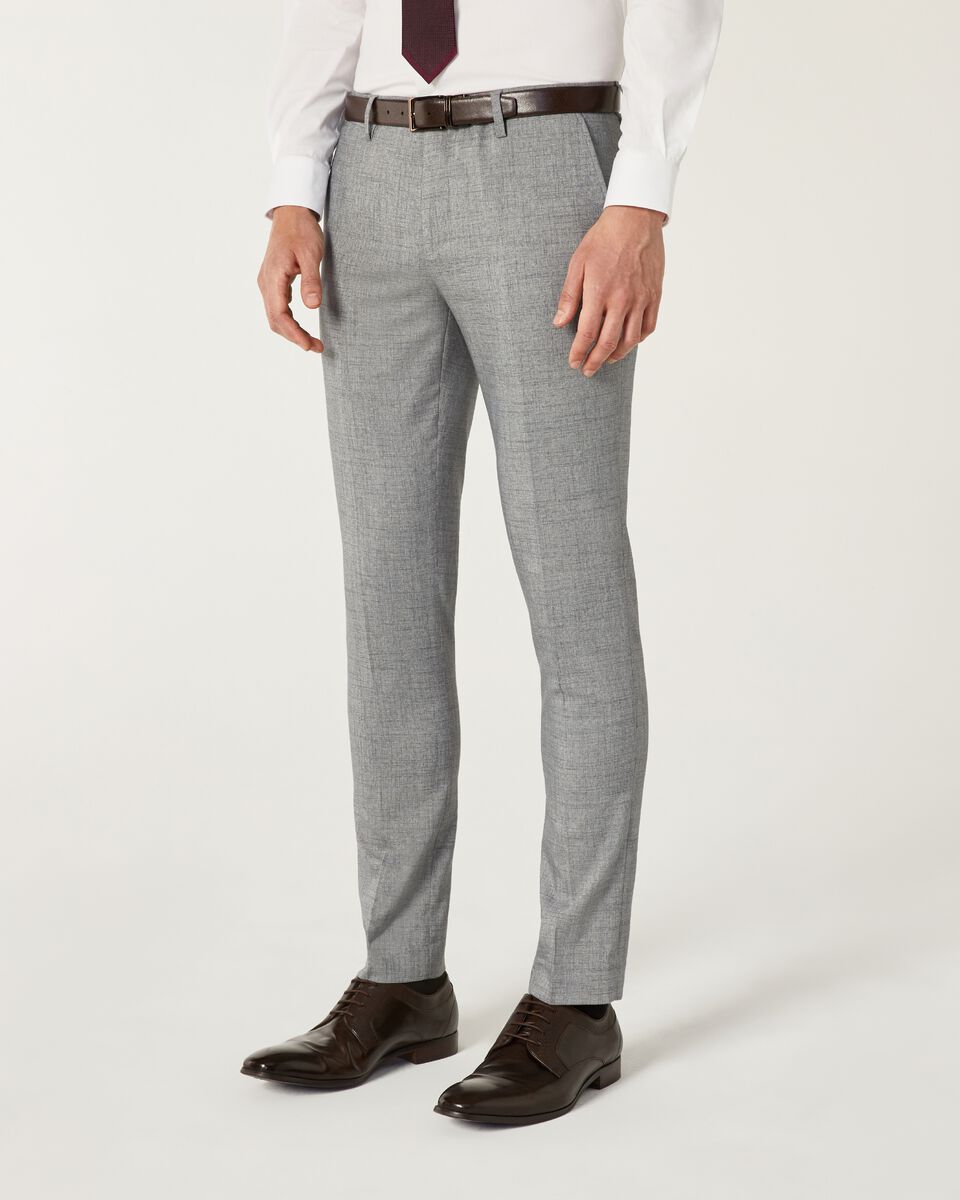 Light Grey Slim Stretch Marle Tailored Pant